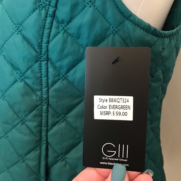 BLACK RIVET Quilted Puffer Vest in Evergreen - Picture 5 of 8